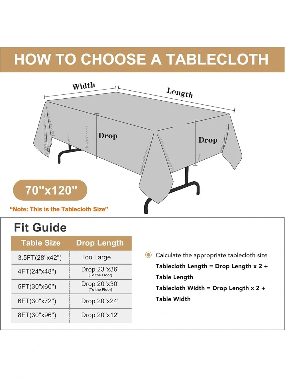 White Rectangle Tablecloth - 70” x 120” Elegant Weddings Showers